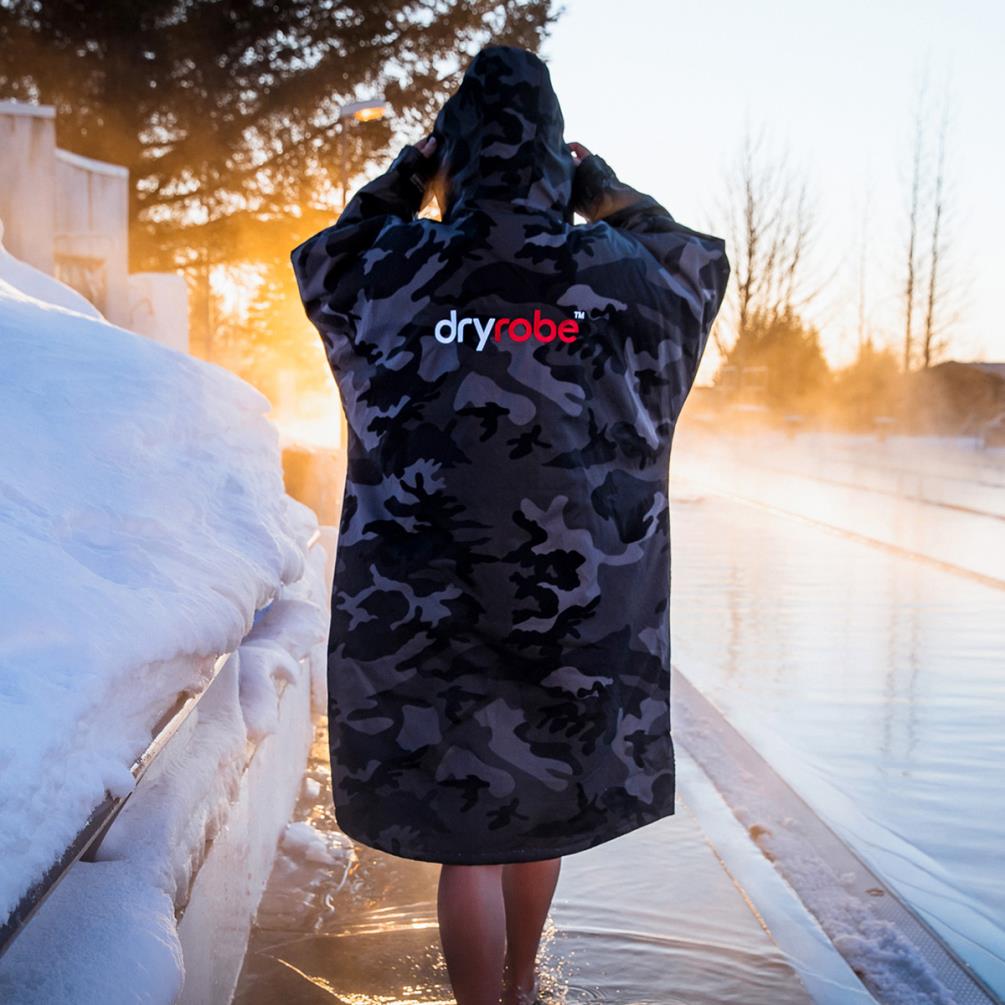 dryrobe Advance Long Sleeve Changing Robe - Black Camo / Black Extra Image 8